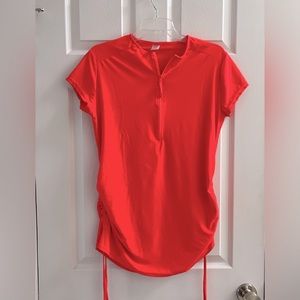 Exercise top XL with 3/4 front zip and side ties